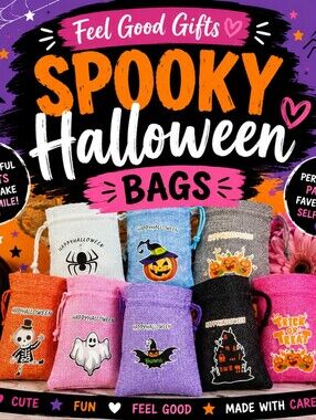 Feel Good Gifts-Spooky Halloween Treat Bags - Assorted Colors